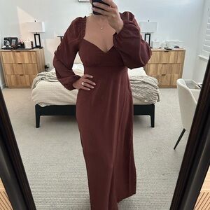 Lush Red Puff Sleeve Sweetheart Gown